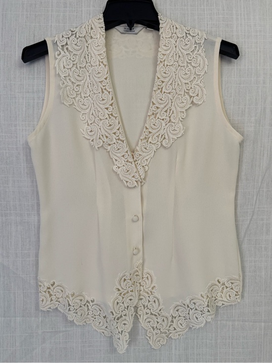 Next Ladieswear Tops - Vintage Next Ladieswear Cream Lace Vest Top Small S
